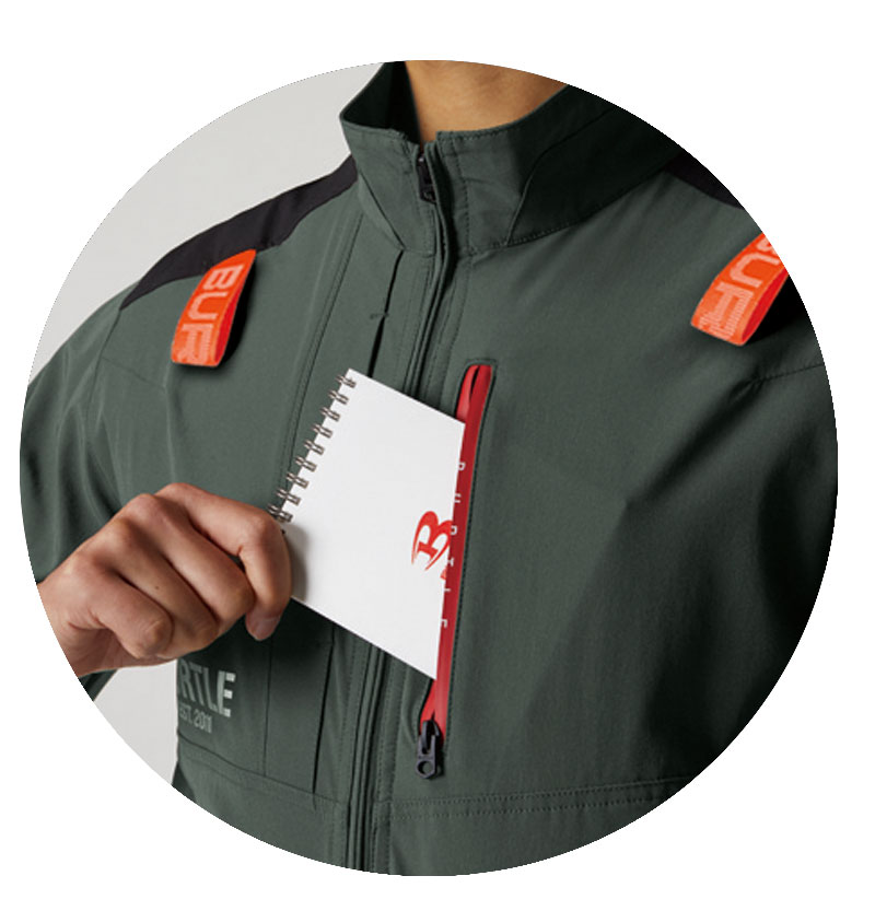 Bolso externo com zíper da jaqueta ventilada AIRCRAFT